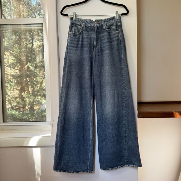 Rag & Bone Miramar Sofie Wide Leg Pant Sweatpant Jeans Kimber Blue 25 - Picture 4 of 12